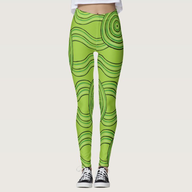 Aboriginal Art Rainforest Leggings (Framsida)