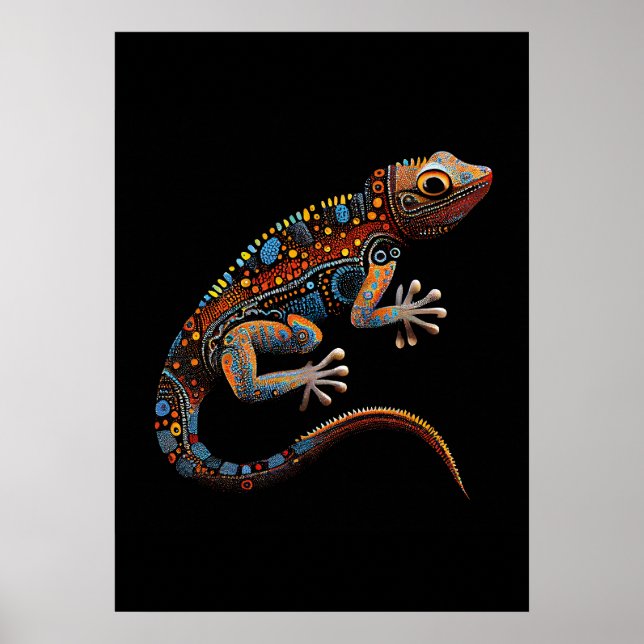 Aboriginal Art stil Goanna Poster (Framsidan)