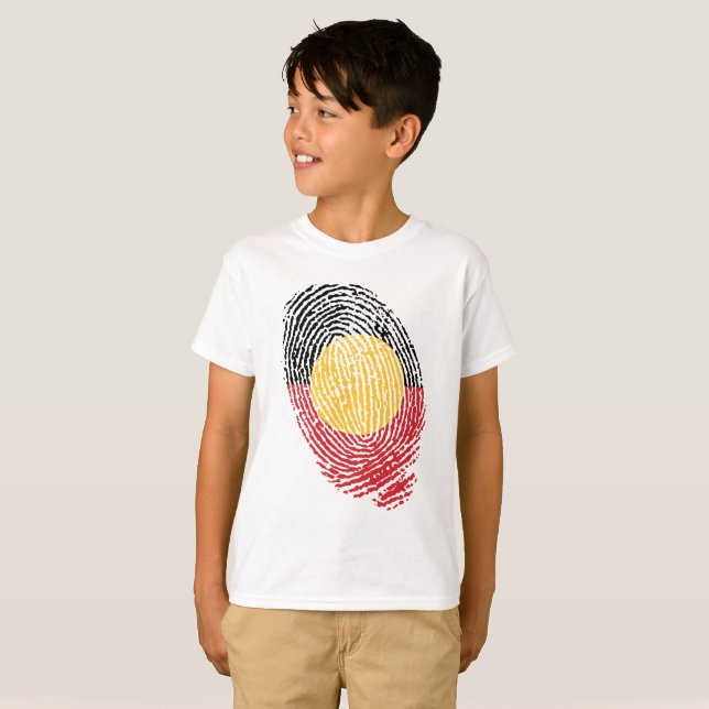 Aboriginal Australia-fingeravtryck T Shirt (Hel framsida)