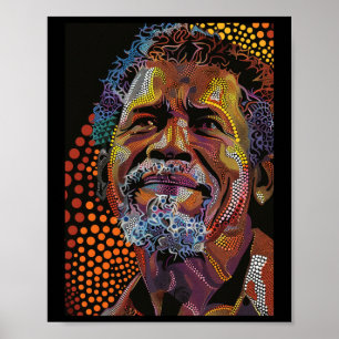 Aboriginal Australian Dot Art Porträtt Artwork of Poster