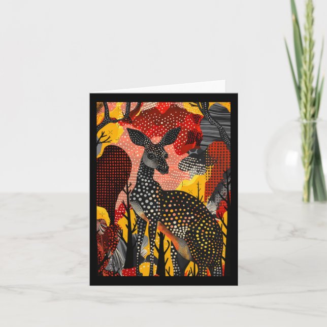 Aboriginal Australian Kangaroo Dot Art Roo Artwork Kort (Framsida)