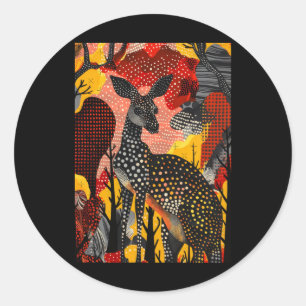 Aboriginal Australian Kangaroo Dot Art Roo Artwork Runt Klistermärke