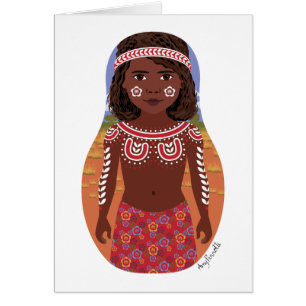 Aboriginal Australian Matryoshka Card OBS Kort