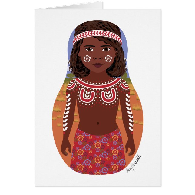 Aboriginal Australian Matryoshka Card OBS Kort (Framsidan)
