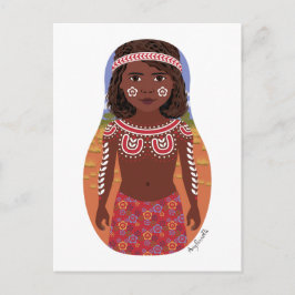 Aboriginal Australian Matryoshka Postcard Vykort