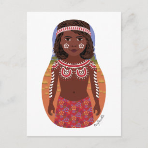 Aboriginal Australian Matryoshka Postcard Vykort