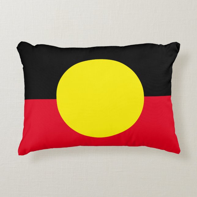 Aboriginal flagga cushion prydnadskudde (Framsidan)