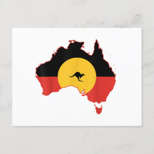 Aboriginal Flagga T Shirt Australia Flagga Gift fo Helg Vykort