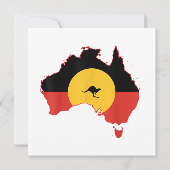 Aboriginal Flagga T Shirt Australia Flagga Gift fo Inbjudningar (Framsida)