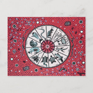 Aboriginal Horoscope Red Vykort