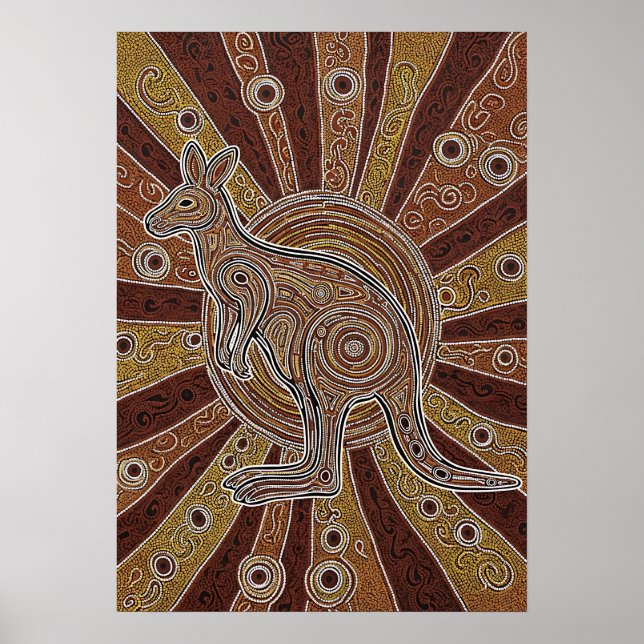 Aboriginal Kangaroo Dot Poster (Framsidan)