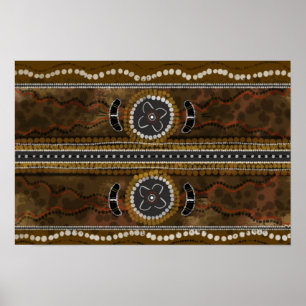 Aboriginal konstkanfas - kvinnamatsammankomst poster