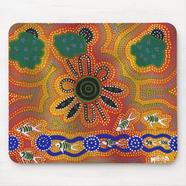 Aboriginal konstverk musmatta (Framsidan)