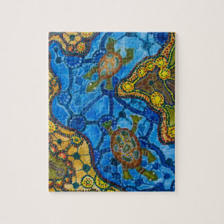 Aboriginal måla för sköldpaddor pussel