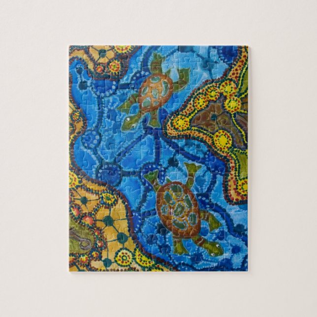 Aboriginal måla för sköldpaddor pussel (Vertikal)