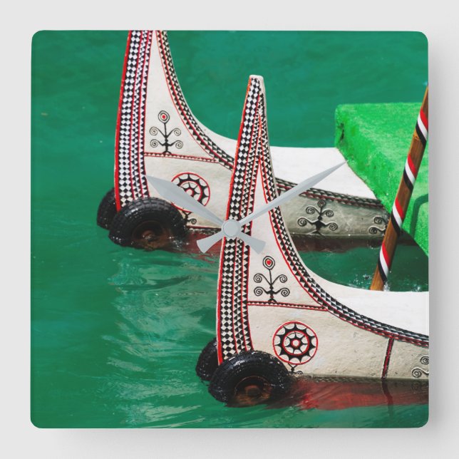 Aboriginal People's Canoe Fyrkantig Klocka (Framsida)