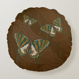 Aboriginal Sallowtail Round Pillow Rund Kudde