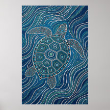 Aboriginal Sea Turtle Dot Art