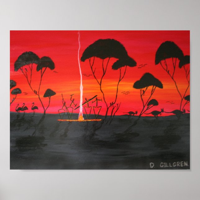 Aboriginal Sunset Poster (Framsidan)