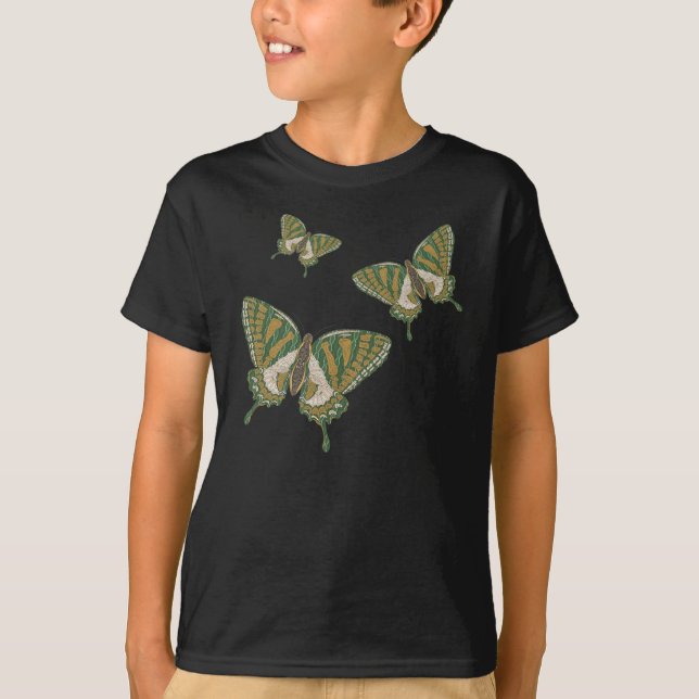 Aboriginal Swallowtail Barn och Baby Mörk Shirt Tee (Framsida)