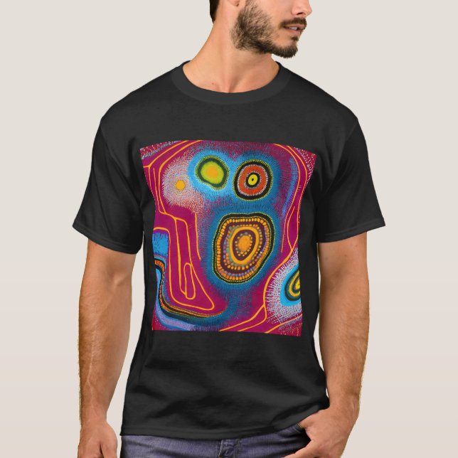 Aboriginell Abstrakt Artikel 101 T Shirt (Framsida)