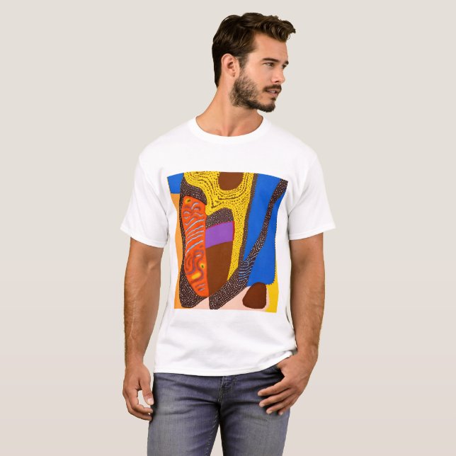 Aboriginell Abstrakt Artikel 109 T Shirt (Hel framsida)