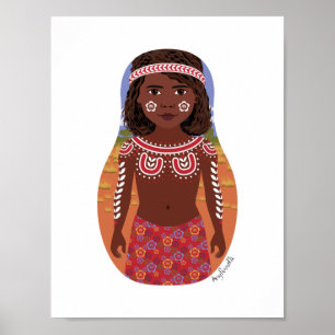 Aboriginell australisk matryoshkaaffisch poster