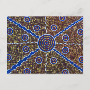 aboriginell konstmålning australia abstrakt design vykort