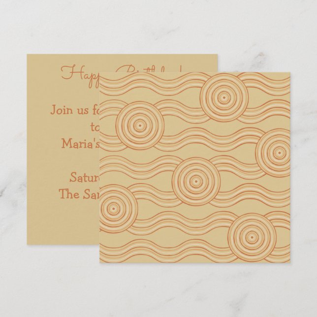 Aboriginell konstsandsten inbjudningar (Fram/baksida)