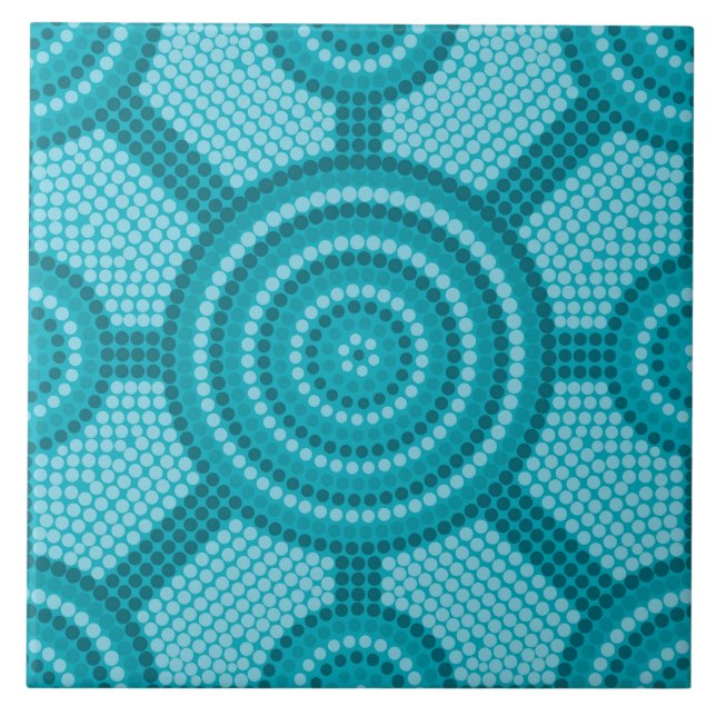 Aboriginell punktmålning kakelplatta (Framsidan)