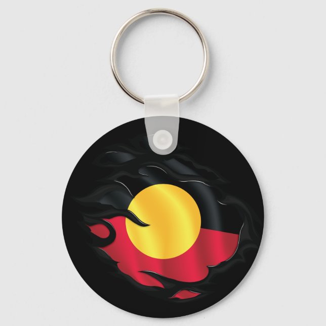 Aboriginell riven Flagga Nyckelring (Framsida)