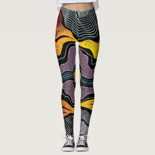 Aboriginella Mönster-1-legeringar Leggings