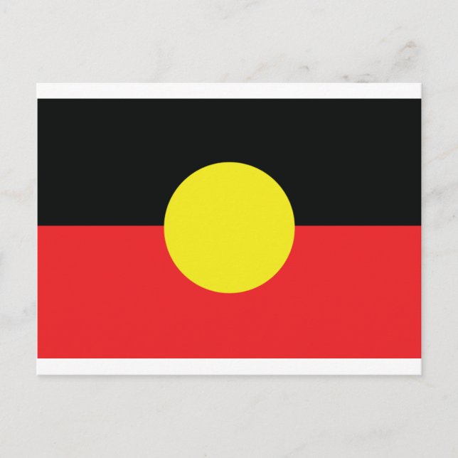 aborigini australia flagga vykort (Framsida)