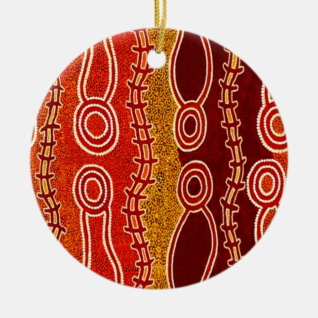 Aboriginska Ormar . Julgransprydnad Keramik (Framsidan)