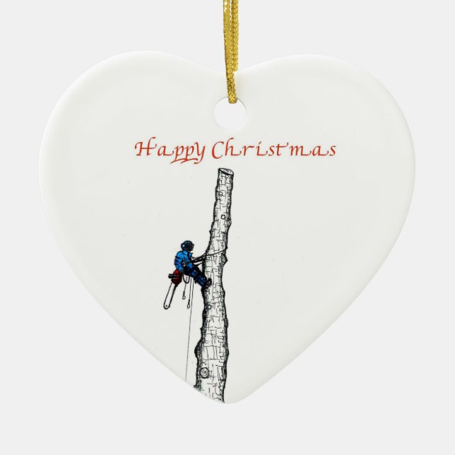 Aborist Träd, julklapp-gåva Julgransprydnad Keramik (Framsidan)
