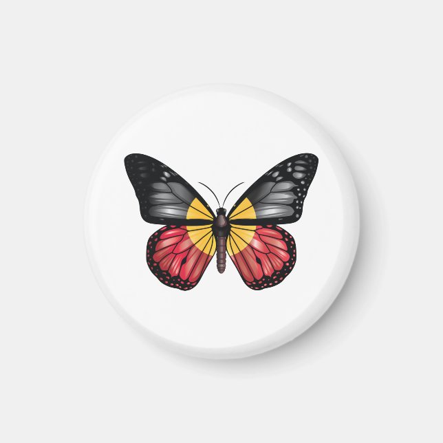 Aboriursprungsmonarque Butterfly Flagga Magnet (Framsidan)