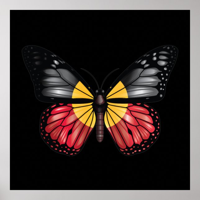Aboriursprungsmonarque Butterfly Flagga Poster (Framsidan)