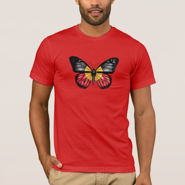 Aboriursprungsmonarque Butterfly Flagga T Shirt (Framsida)