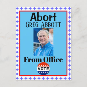 Abort Greg Abbott Postcard Vykort