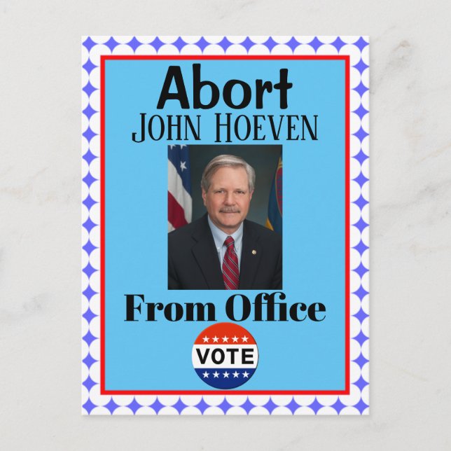 Abort John Hoeven Postcard Vykort (Framsida)