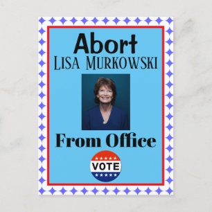 Abort Lisa Murkowski Postcard Vykort