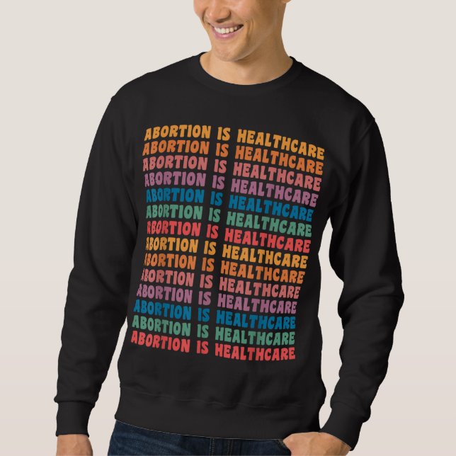 Abortion är Healthcare Feminist Retro Pro Choice W Lång Ärmad Tröja (Framsida)