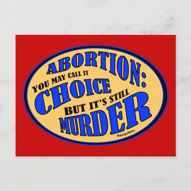 Abortion är Murder Vykort (Framsida)