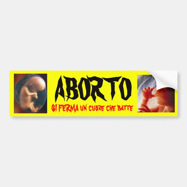 ABORTO SI FERMA un cuore che batte Bildekal (Framsidan)
