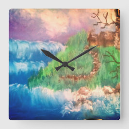 About to get washed away fyrkantig klocka