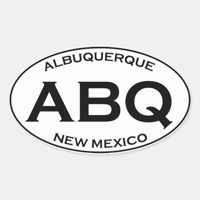 ABQ - Albuquerque New mexico Ovalt Klistermärke (Framsida)