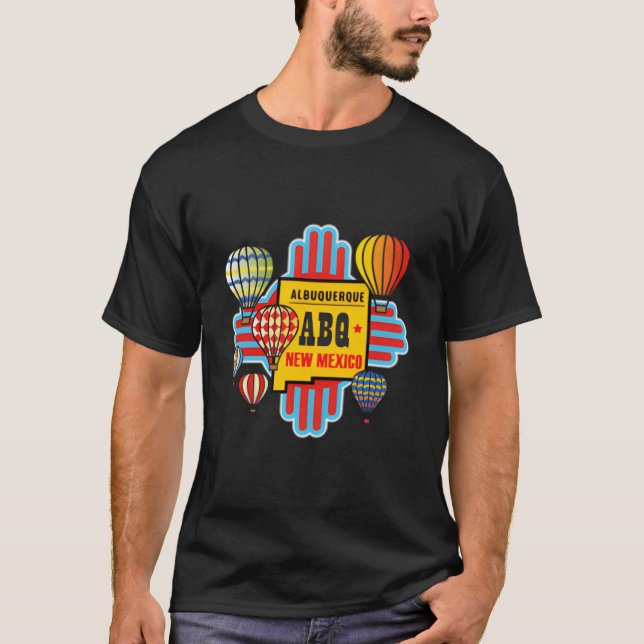 Abq Nm Albuquerque New mexico Luftballong Zia T Shirt (Framsida)