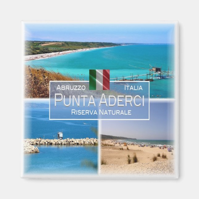 ABR005 PUNTA ADERCI, Abruzzo, Italien, Fridge Magnet (Framsidan)