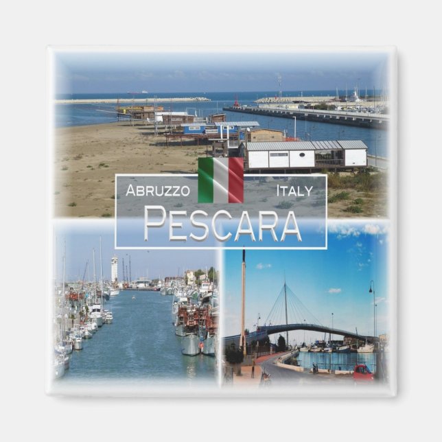 ABR008 PESCARA, Abruzzo, Italien, Fridge Magnet (Framsidan)