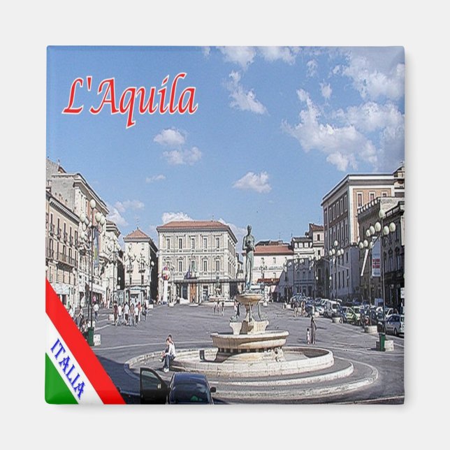 ABR012 L'AQUILA, Abruzzo, Italien, Fridge Magnet (Framsidan)